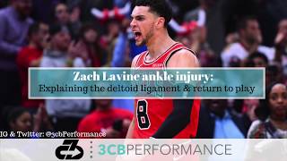 Chicago Bulls Zach Lavines ankle injury deltoid ligament sprain [upl. by Anividul237]