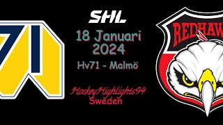 HV71 VS MALMÖ  18 JANUARI 2024  HIGHLIGHTS  SHL [upl. by Higley]