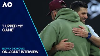 Nick Kyrgios Interviews Novak Djokovic OnCourt  Australian Open 2024 Quarterfinal [upl. by Ronal]