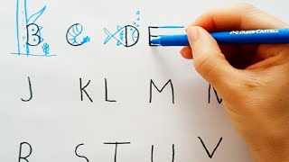 DESENHOS COM ALFABETO  COMO TRANSFORMAR LETRAS EM DESENHOS  DRAWING WITH ALPHABET [upl. by Barnum]