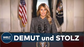 MELANIA TRUMP Dank an die Nation für Rolle als First Lady  war quotgrößte Ehre meines Lebensquot [upl. by Gurtner498]