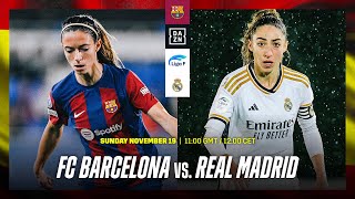 Barcelona vs Real Madrid  Liga F 202324 Matchday 9 Full Match [upl. by Schultz]