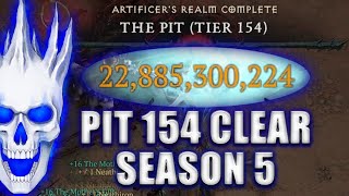 Bone Spirit Necro PIT 154 Clear  Diablo 4 Necromancer Season 5 Build skulm diablo4 necromancer [upl. by Aihtnamas]