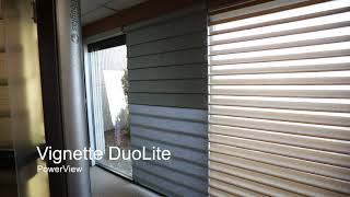 Hunter Douglas Vignette with DuoLite Operating System and motorized PowerView at Carolina Blinds [upl. by Inirt221]