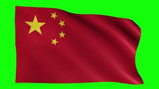 China Flag 3  4K Green Screen FREE high quality effects [upl. by Bay]