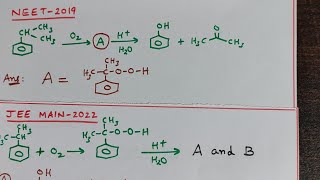 Preparation of phenol from cumene with JEE MAIN NEET questionsASN CHEMISTRY [upl. by Etteneg]