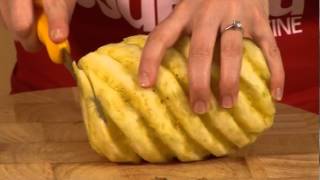 How to cut a pineapple  GoodFoodcom  BBC Food [upl. by Nelon746]