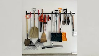 WellMade 64 Inch Adjustable Garden Wall Mount Tool Organizer Garage Storage System Hook Review [upl. by Nerty31]