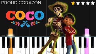 Anthony Gonzalez  Proud Corazón From “Coco”  EASY Piano Tutorial [upl. by Attekram223]