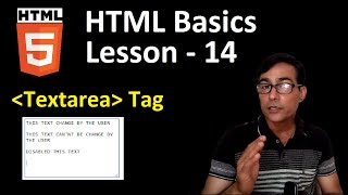 Textarea tag in HTML in hindi  HTML Basics lesson  14  full explain Textarea tag CC [upl. by Hinkel]