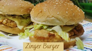 Zinger Burger Recipe  Easiest Zinger Burger  Zinger Burger Recipe by Recipe Time  recipetime [upl. by Aliekahs]