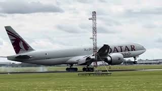 Arrival from Doha Qatar Cargo flight QR8201 at Amsterdam Schiphol Airport [upl. by Ahsar]