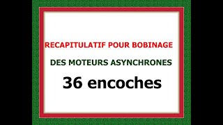 Comment faire un schéma de bobinage RÉCAPITULATIF POUR BOBINAGE 36 encoches [upl. by Anyak640]