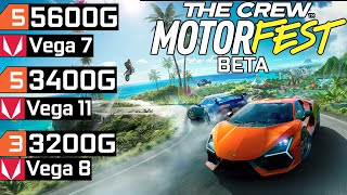 The Crew Motorfest Beta  Ryzen 5 5600G Vega 7  Ryzen 3 3200G Vega 8  Ryzen 5 3400G Vega 11 [upl. by Saxen]