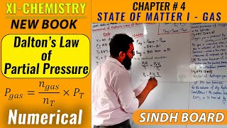 Daltons Law of Partial Pressure  Numerical  XIChemistry  New Book 2022  Sindh Board [upl. by Basham316]