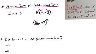 Matematik 3b 11 Polynom Vad är ett polynom Faktorisera polynom Förkorta rationellt uttryck [upl. by Erait]