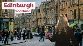 Edinburgh Scotland 🏴󠁧󠁢󠁳󠁣󠁴󠁿 January 2023 Walking Tour 4K HDR 60fps [upl. by Thorner]