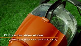 EasiGlide Plus 300V  330V Electric Hover Lawnmower Features amp Benefits [upl. by Isyak]