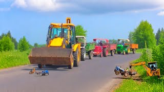 JCB 3dx loading Mud in TATA Tippers amp Tractors  Swaraj 855 Fe  New Holland 3630 4x4 Tractor [upl. by Shelbi]