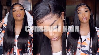 BEST AFFORDABLE SILKY STRAIGHT HD LACE HAIR EVER NO WORK NEEDED COMES SLAYED X CYNOSURE HAIR [upl. by Warfore510]