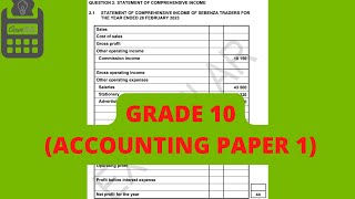 Grade 10Statement of Comprehensive Income Income Statement  Paper 1 [upl. by Anikes]