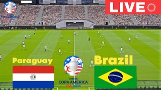 🔴LIVE  Paraguay vs Brazil  Copa America 2024  Match Live Now [upl. by Etteiluj]