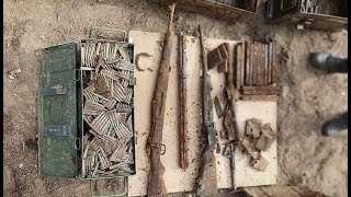 THE WWII WEAPONS DEPOT WAS FOUND WHILE DIGGING THE GROUND WITH AN EXCAVATOR  WWII METAL DETECTING [upl. by Etteb421]