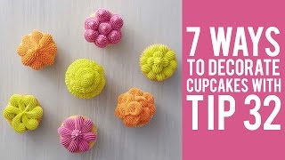 How to Decorate Cupcakes with Tip 32– 7 ways [upl. by Merideth417]