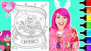 Coloring Kimmi The Clown Christmas Coloring Book  Snow Globe Coloring Page  Ohuhu Art Markers [upl. by Yeknarf900]