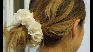 Lace Hair Scrunchie Pony Tail Holder Sewing Tutorial [upl. by Tila]