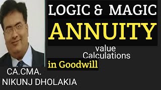 Annuity Method of Goodwillalongwith method of Calculating annuity valueon Calculator [upl. by Aisetal]