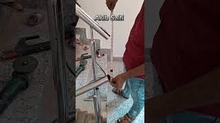 Staircase railing round pipe albo fitting  how to joint Albo round pipe railing youtube shorts [upl. by Aramen]