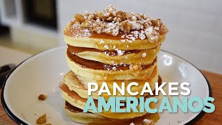 Cómo hacer 🥞 Pancakes caseros esponjosos estilo americanos en 1 paso hermosos para un buen desayuno [upl. by Hujsak]