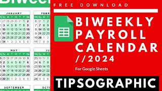 FREE Biweekly Payroll Calendar Google Sheets  2024 [upl. by Dita]