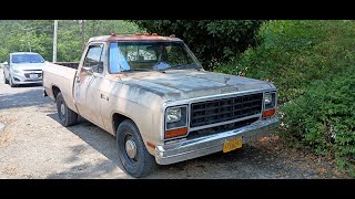 1983 Dodge D150  Backroads fun  4 speed manual  manual steering [upl. by Olathe]