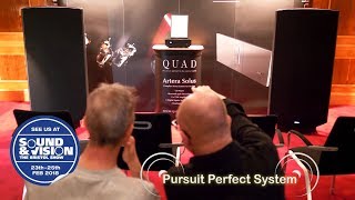 Quad ESL 2912 Electrostatic Speakers NEW Artera Solus All in one  Bristol Show 2018 Sound amp Vision [upl. by Ettennig341]