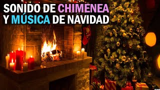 Sonido chimenea con villancicos navideños Sound of fireplace with carols and Christmas music [upl. by Nirot637]