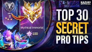 TOP 30 SECRET TIPS amp TRICKS THAT ONLY PRO KNOWS IN MLBB [upl. by Nylkcaj]