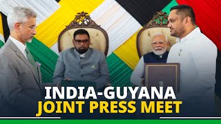 LIVE PM Modi President Irfaan Ali attend joint press meet exchange MoUs and agreements [upl. by Craw]