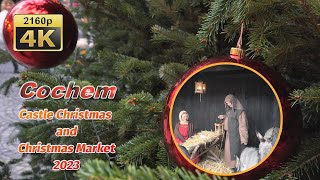 Cochem Castle Christmas and Christmas Market 2023  Germany 4k Travel Channel [upl. by Raeann538]