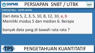 soal UTBK kemampuan kuantitatif nilai rata rata median modus [upl. by Aihseken]