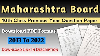 10th class  2022  maharashtra board previous year question paper download [upl. by Ahse749]