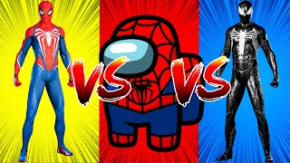 SUPERHERO COLOR DANCE CHALLENGE SpiderMan vs Among Us vs Black SpiderMan [upl. by Irneh]