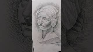 cross hatching technique portrait shorts youtubeshorts art [upl. by Roosevelt]