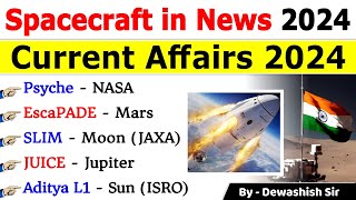 Spacecraft in News 2024  Space Current Affairs 2024  Science amp Technology Current Affair 2024 [upl. by Laurena]