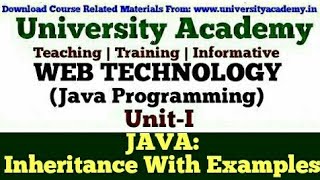 WT24Web TechnologyJava ProgrammingInheritance in javasingleMultilevelhierarchical inheritance [upl. by Eiral219]