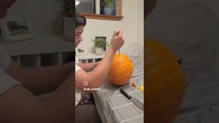 Carving our JackOLantern halloween jackolantern pumpkincarving [upl. by Delamare680]