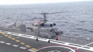 Indian Navy Kamov Ka31 take off from INS Vikramaditya [upl. by Acilgna]