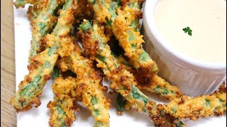 CRISPIEST Delicious GREEN BEAN FRIES with Air Fryer  Roasted Green Beans recipe [upl. by Nnagrom832]