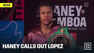 Devin Haney Calls Out Teofimo Lopez For A Unification Fight [upl. by Arlyn]